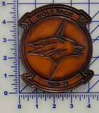 Officially Licensed US Navy HSM-75 Wolf Pack Squadron Leather Patch