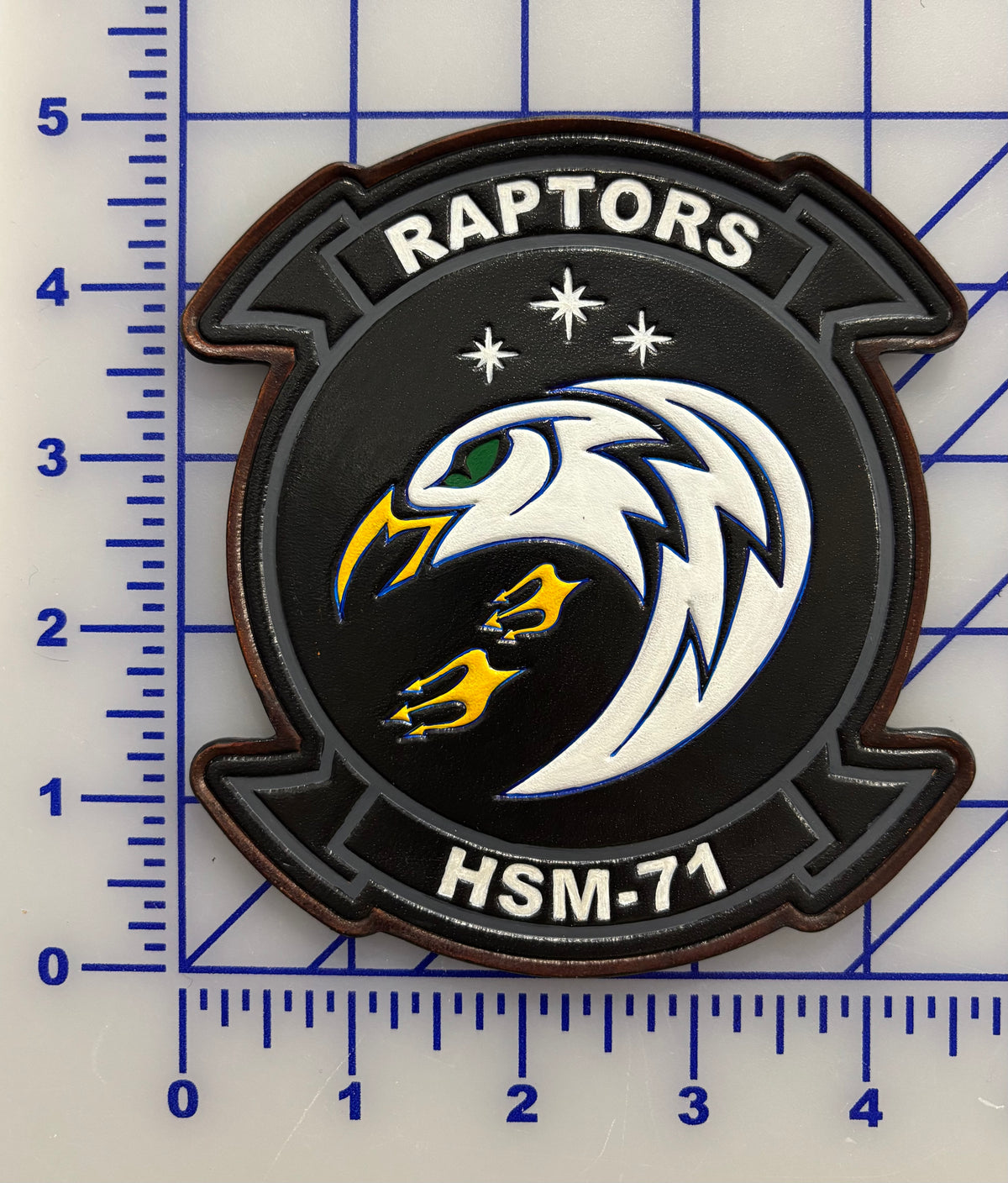 Officially Licensed US Navy HSM-71 Raptors Squadron Leather Patch