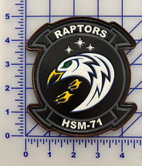 Officially Licensed US Navy HSM-71 Raptors Squadron Leather Patch