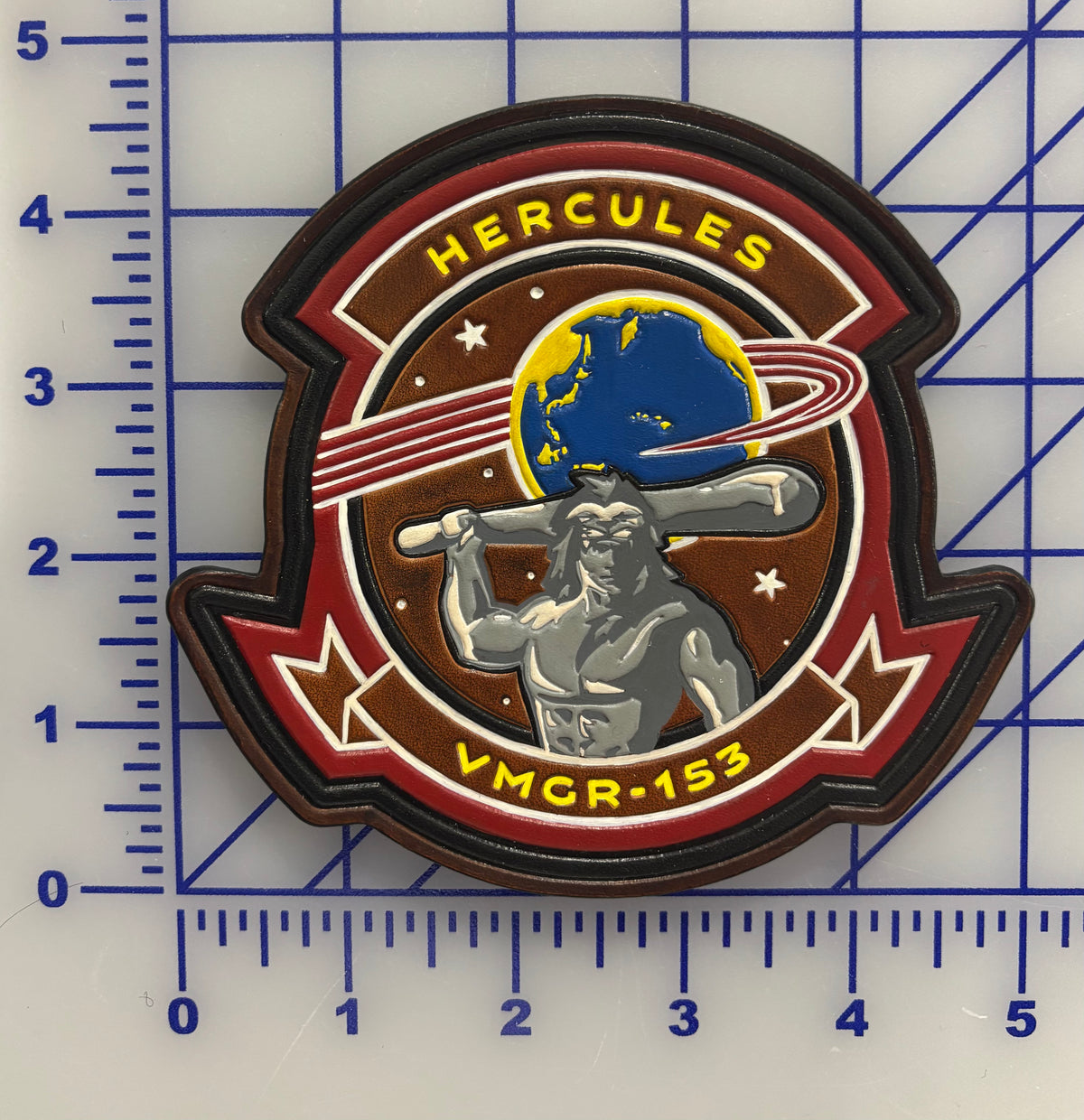 Officially Licensed USMC VMGR-153 Hercules Leather Patches