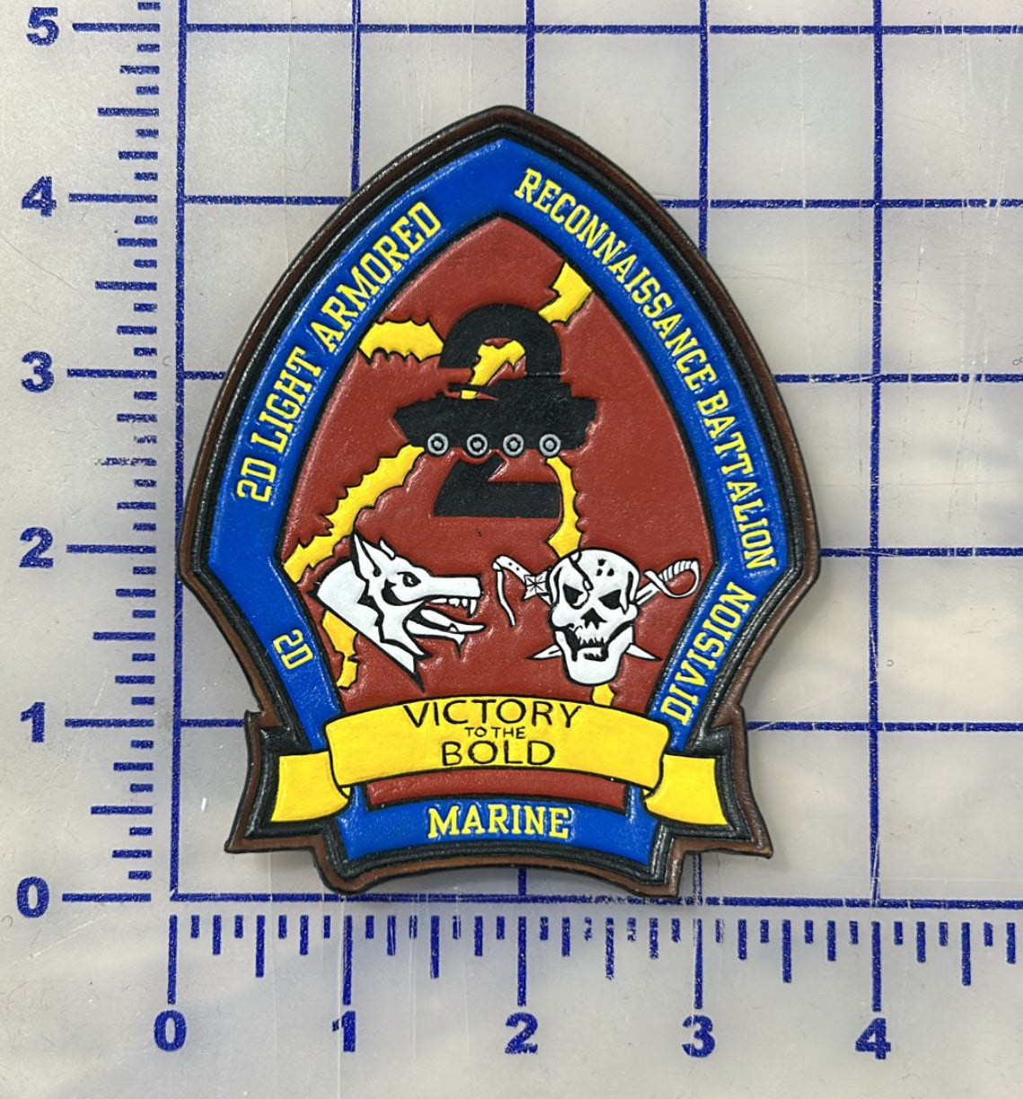 Officially Licensed 2nd Light Armored Reconnaissance LAR Leather Patch