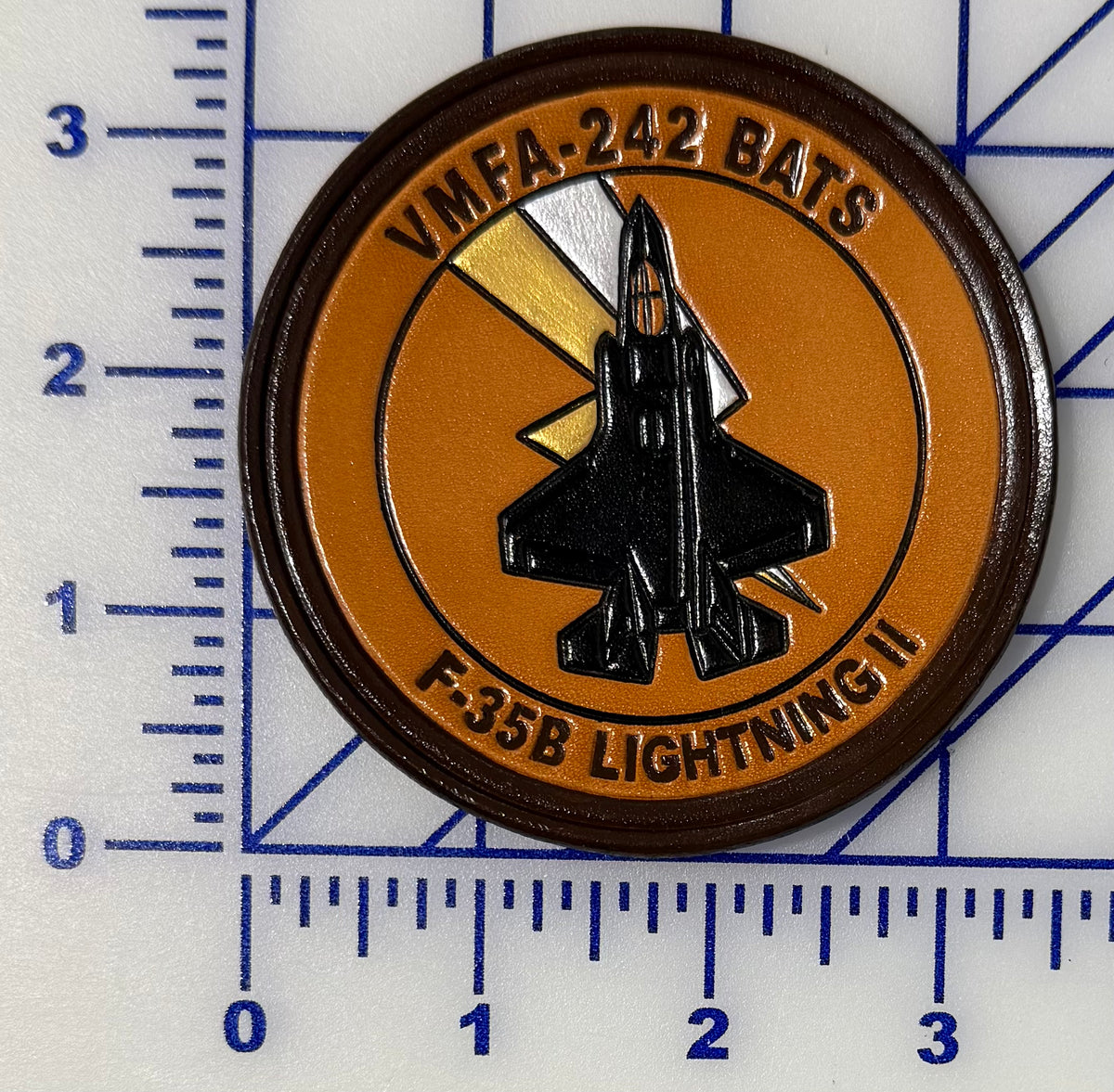 Official VMFA-242 Bats F-35 Lightning II Leather Patch