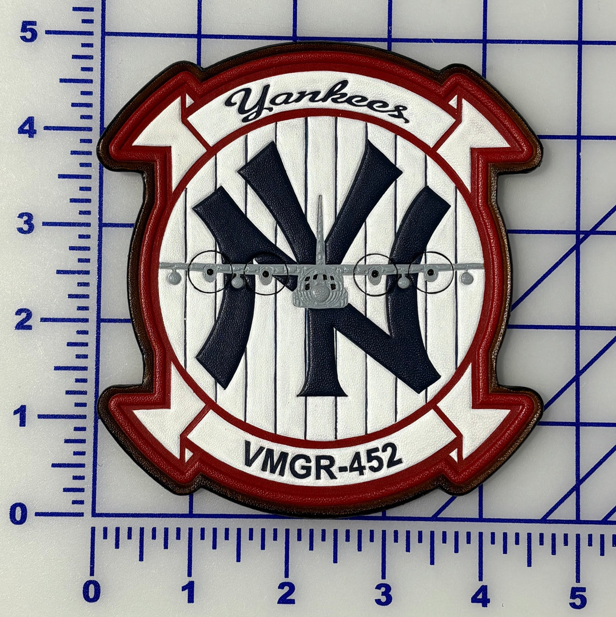 Officially Licensed USMC VMGR-452 Yankees Squadron Leather Patch