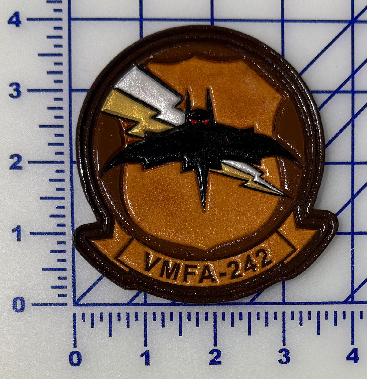 Officially Licensed USMC VMFA-242 Bats Leather Patch