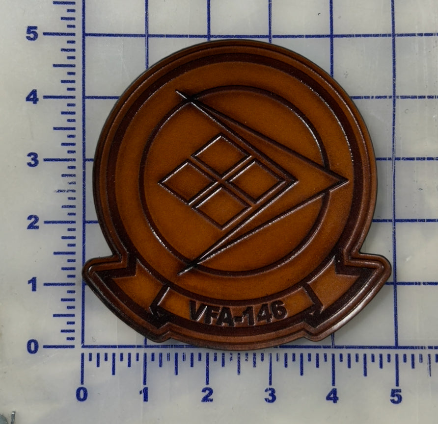 Officially Licensed US Navy VFA-146 Blue Diamonds Leather Squadron Patch
