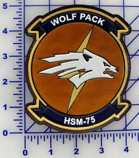 Officially Licensed US Navy HSM-75 Wolf Pack Squadron Leather Patch
