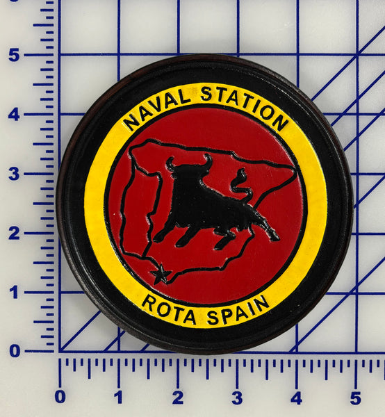 Officially License US Navy Naval Station Rota Spain Leather Patch