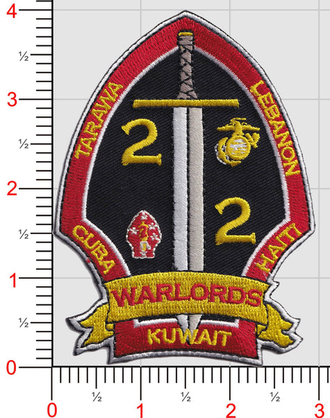 Officially Licensed USMC 2nd Bn 2nd Marines Warlords Patch