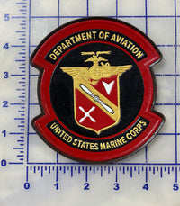 Officially Licensed USMC Department of Aviation Leather Patches (Pentagon)