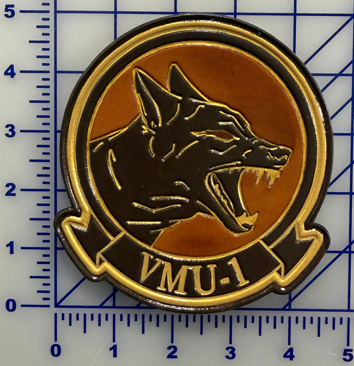 Officially Licensed USMC VMU-1 Watchdogs Leather Patch