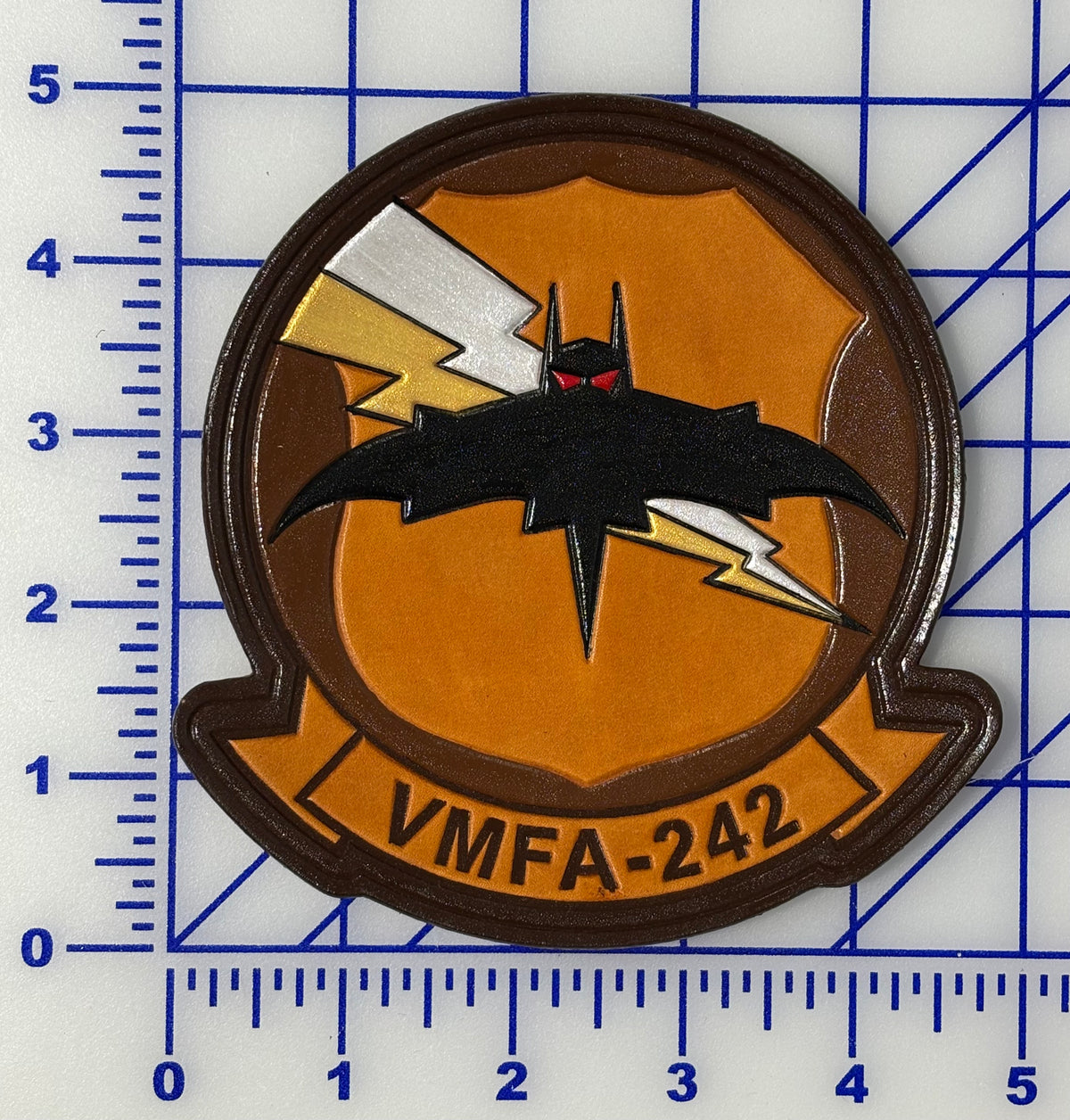 Officially Licensed USMC VMFA-242 Bats Leather Patch