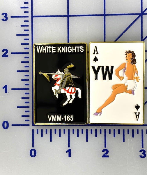 Officially Licensed USMC VMM-165 White Knights Lady Ace Coin