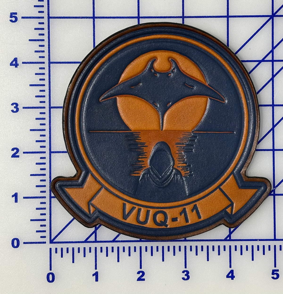 Officially Licensed US Navy VUQ-11 Manta Wraiths Squadron Leather Patch