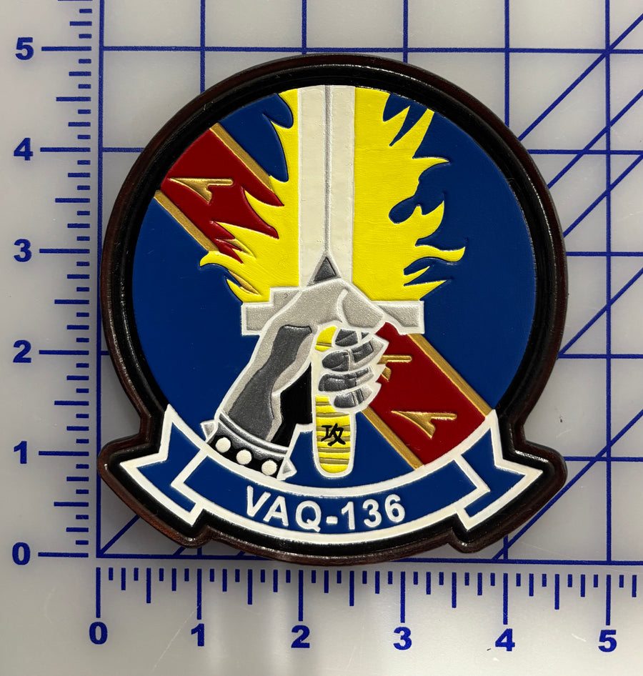 Officially Licensed US Navy VAQ-136 Gauntlets Squadron Leather Patch