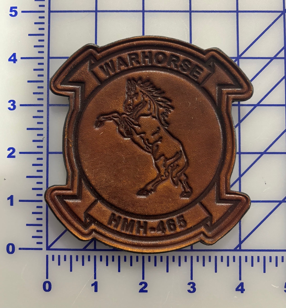 Officially Licensed HMH-465 Warhorse Leather Patches