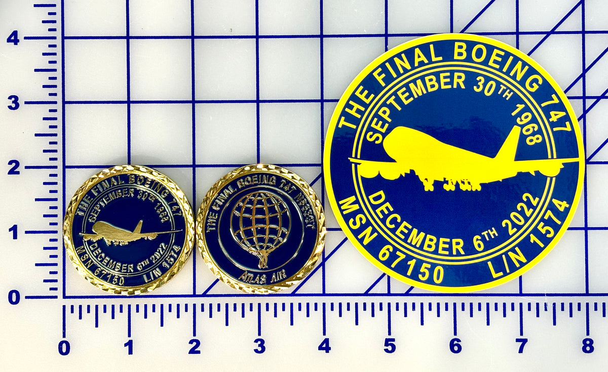 The Final 747 Atlas Coin and Sticker