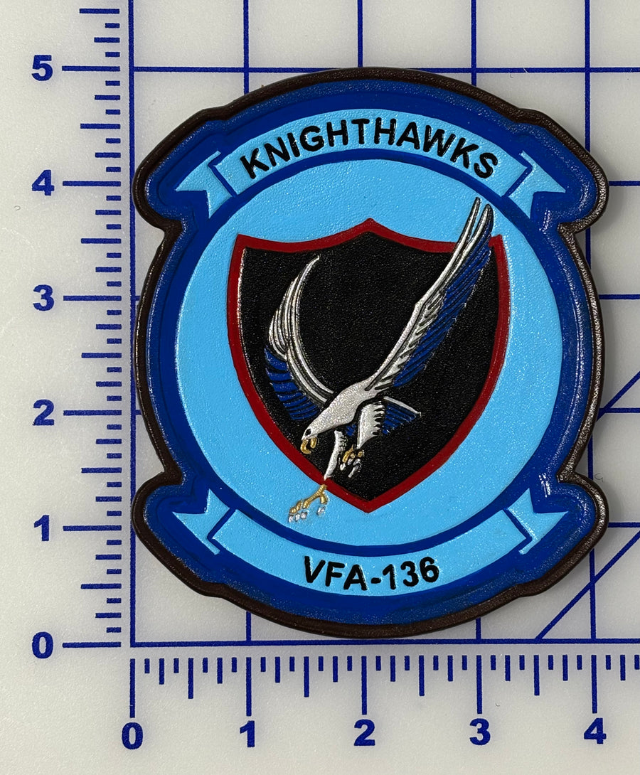 Officially Licensed US Navy VFA-136 Knighthawks Leather Squadron Patch
