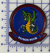 Officially Licensed US Navy VP-4 Skinny Dragons Leather Squadron Patch