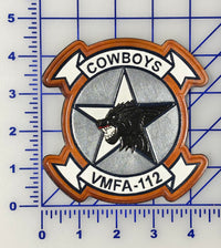 Officially Licensed USMC VMFA-112 Cowboys Leather Patch