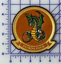 Officially Licensed US Navy VP-4 Skinny Dragons Leather Squadron Patch