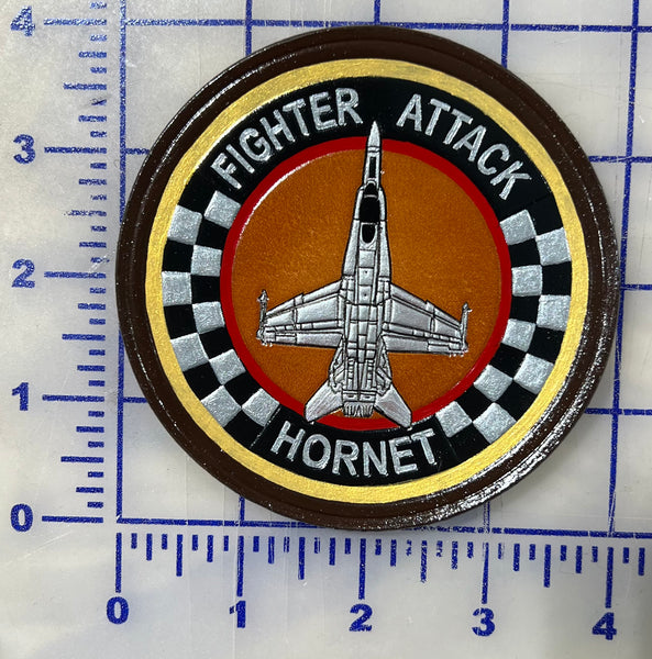 Official VMFA-312 Checkerboards F-18C Hornet Leather Shoulder Patch
