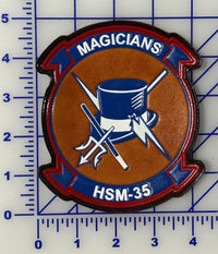 Officially Licensed US Navy HSM-35 Magicians Squadron Leather Patch