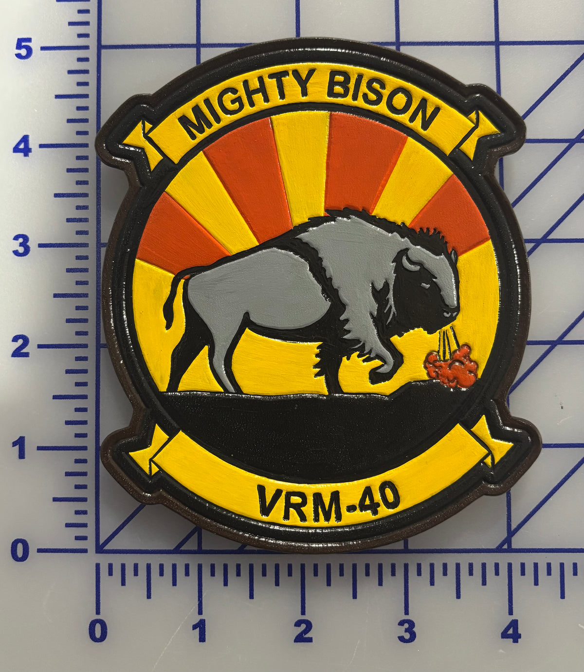 Officially Licensed US Navy VRM-40 Mighty Bisons Leather Squadron Patch