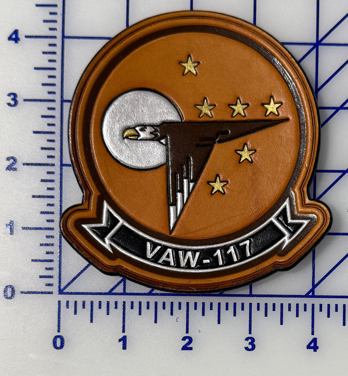 Officially Licensed US Navy VAW-117 Wallbangers Leather Patch
