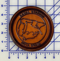 Officially Licensed US Navy Naval Station Rota Spain Leather Patch