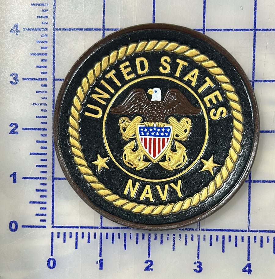 Officially Licensed US Navy Officer Crest Leather Patches (Navy)