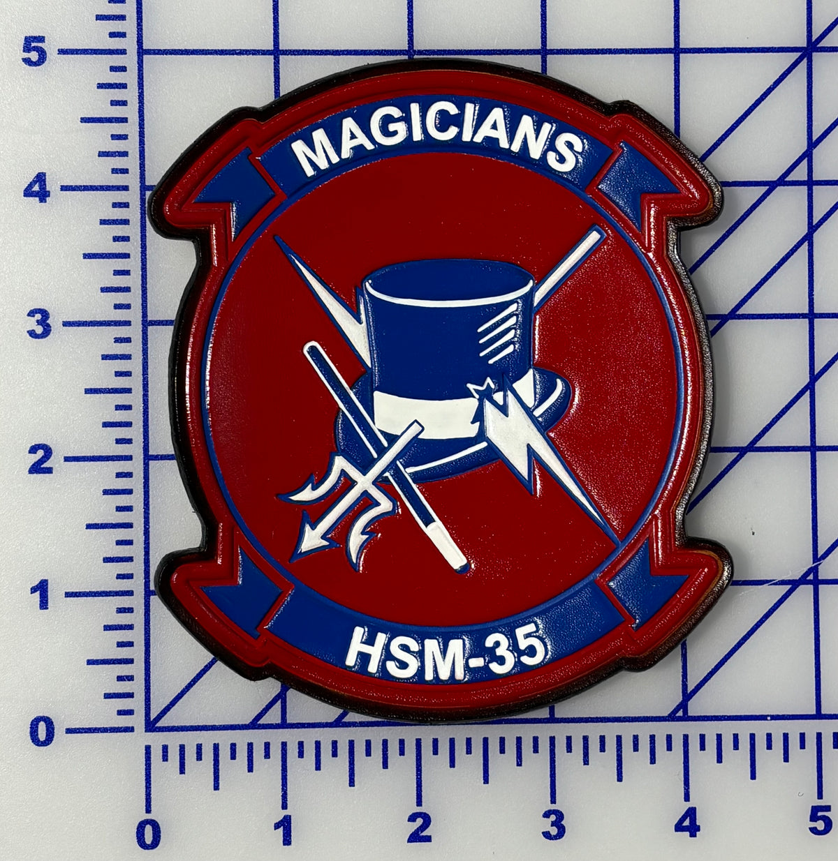 Officially Licensed US Navy HSM-35 Magicians Squadron Leather Patch