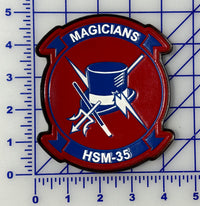Officially Licensed US Navy HSM-35 Magicians Squadron Leather Patch