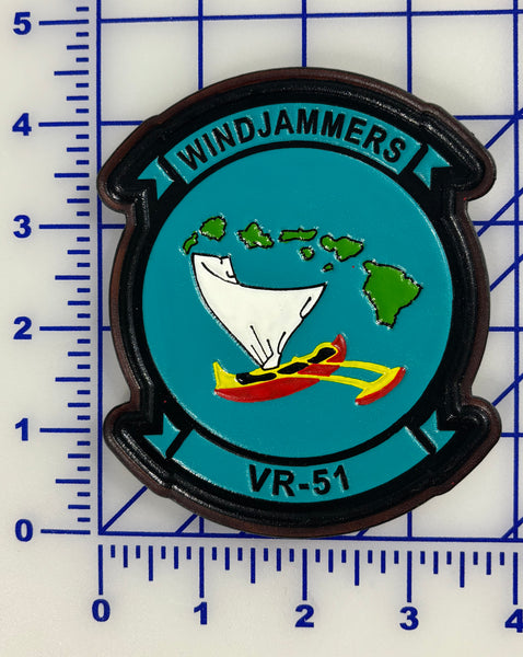 Officially Licensed US Navy VR-51 Windjammers Leather Squadron Patch