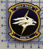 Officially Licensed US Navy HSM-75 Wolf Pack Squadron Leather Patch