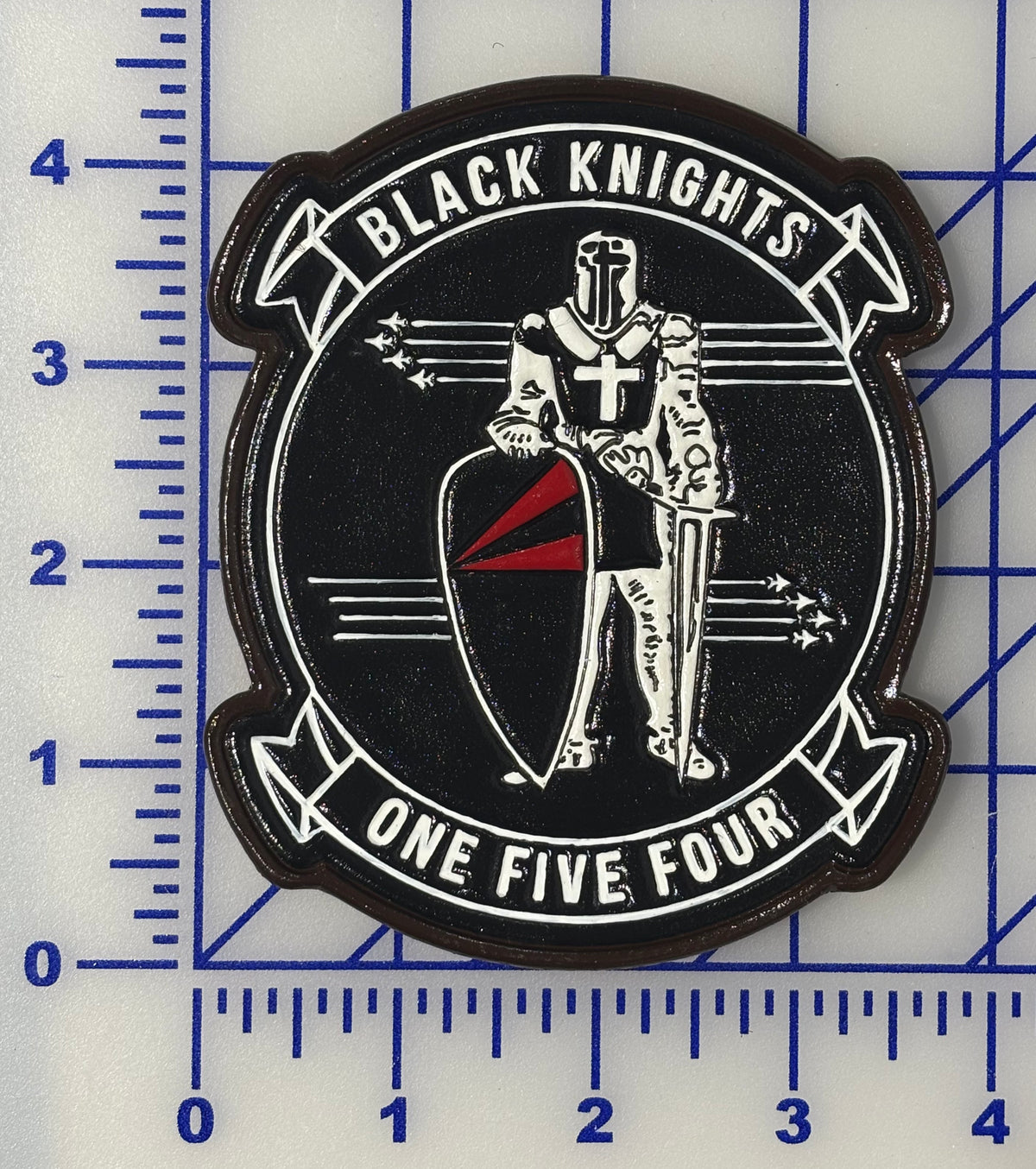 Officially Licensed US Navy VF-154 Black Knights Hand Painted Leather Patch