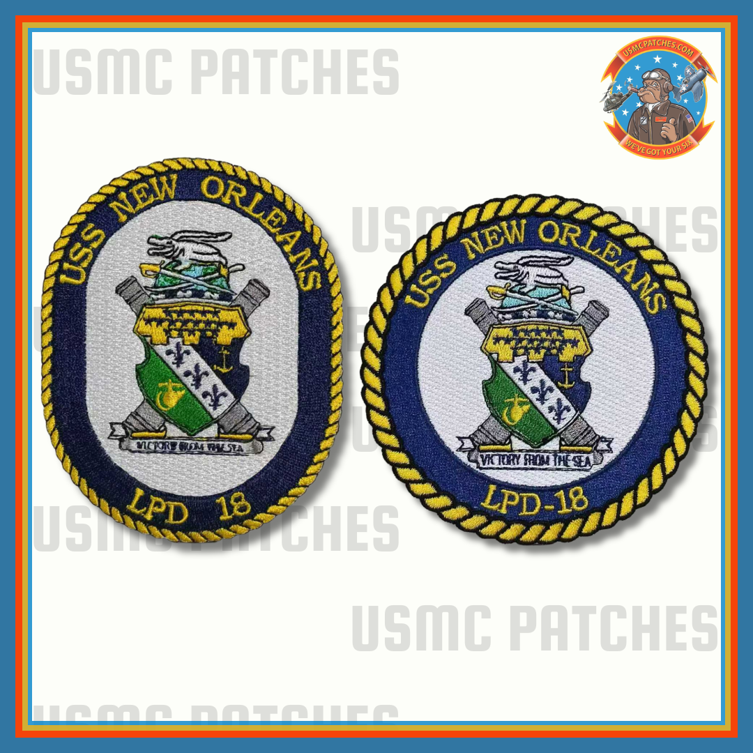 Officially Licensed US Navy USS New Orleans LPD 18 Patches