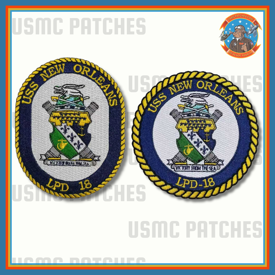 Officially Licensed US Navy USS New Orleans LPD 18 Patches