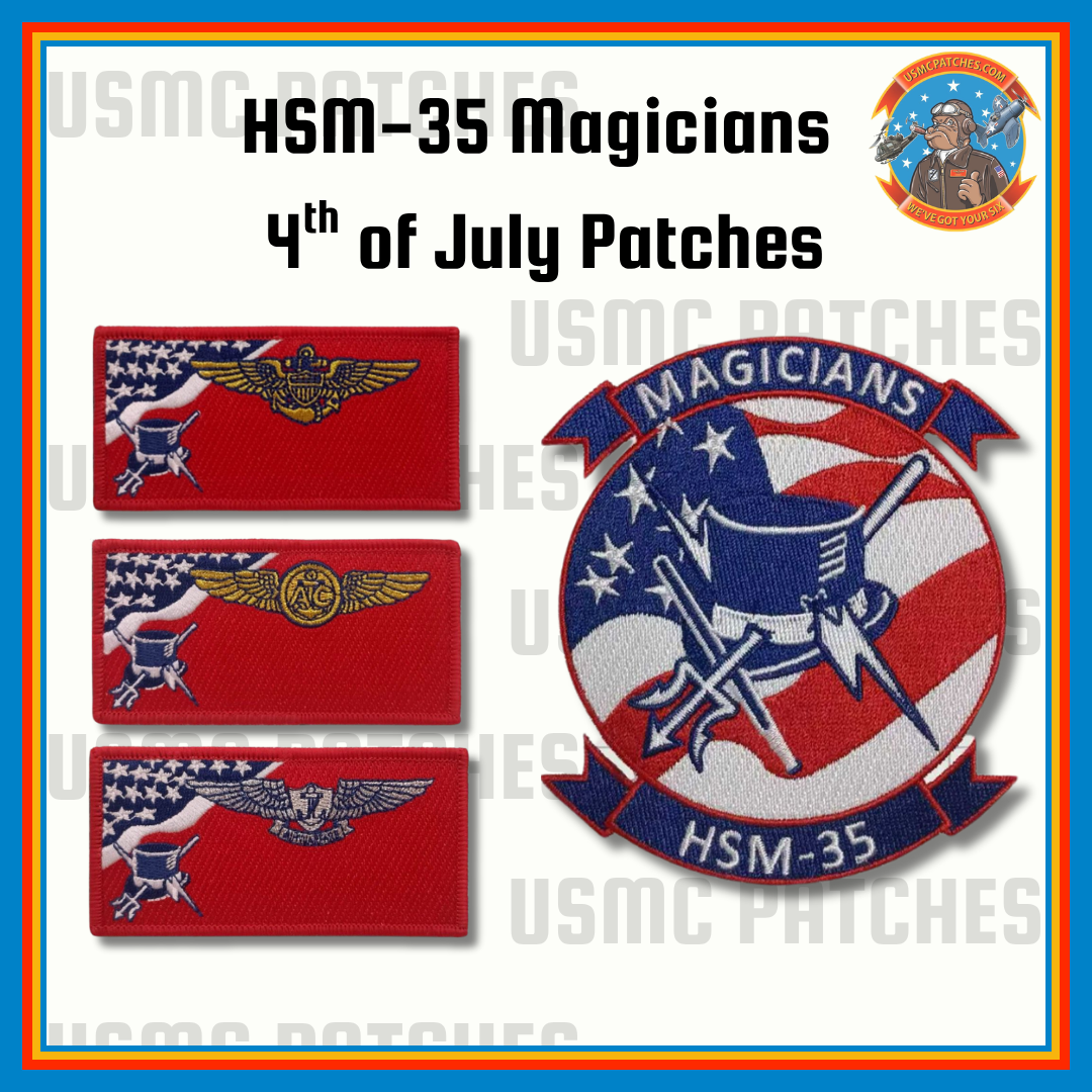 Official HSM-35 Magicians 4th of July Patch and Name Tags