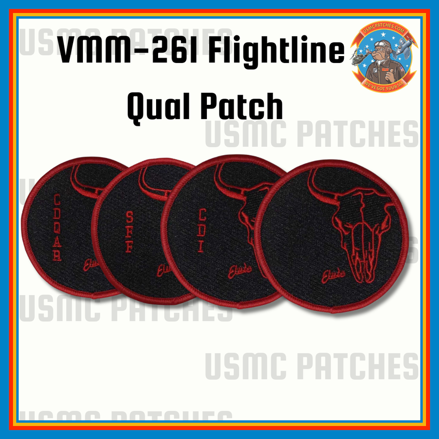 Official VMM-261 Raging Bulls Flightline Qual Patch
