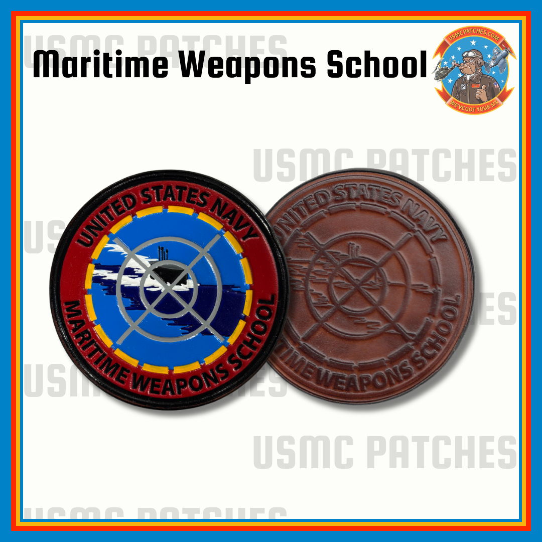 Officially Licensed US Navy Maritime Weapons School Leather Patch