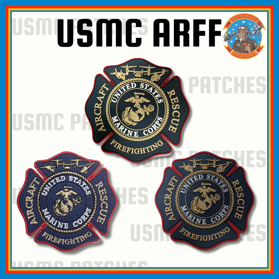 Officially Licensed USMC Aircraft Rescue and Firefighting Patches