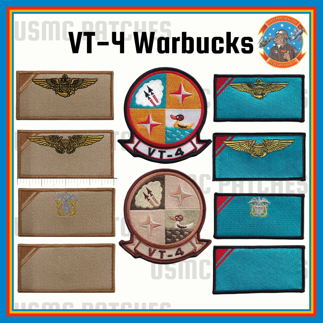 Officially Licensed VT-4 Warbucks Squadron Patch and Name Tags