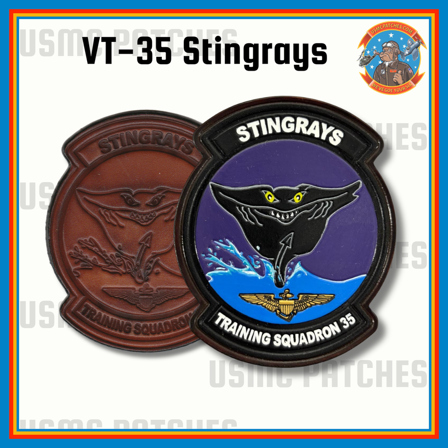 Officially Licensed US Navy VT-35 Stingrays Leather Patch