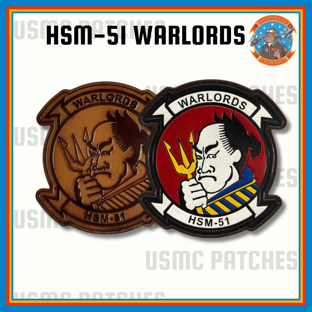 Officially Licensed US Navy HSM-51 Warlords Leather Patches