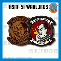 Officially Licensed US Navy HSM-51 Warlords Leather Patches