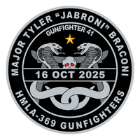 Official HMLA-369 Maj Tyler Braconi Memorial Patch and Sticker
