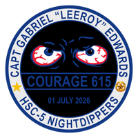 Official HSC-5 Nightdippers Capt Gabriel Edwards Memorial Patch and Sticker