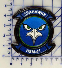 Officially Licensed US Navy HSM-41 Seahawks Squadron Leather Patch