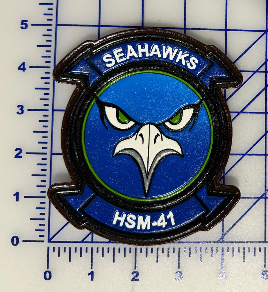 Officially Licensed US Navy HSM-41 Seahawks Squadron Leather Patch
