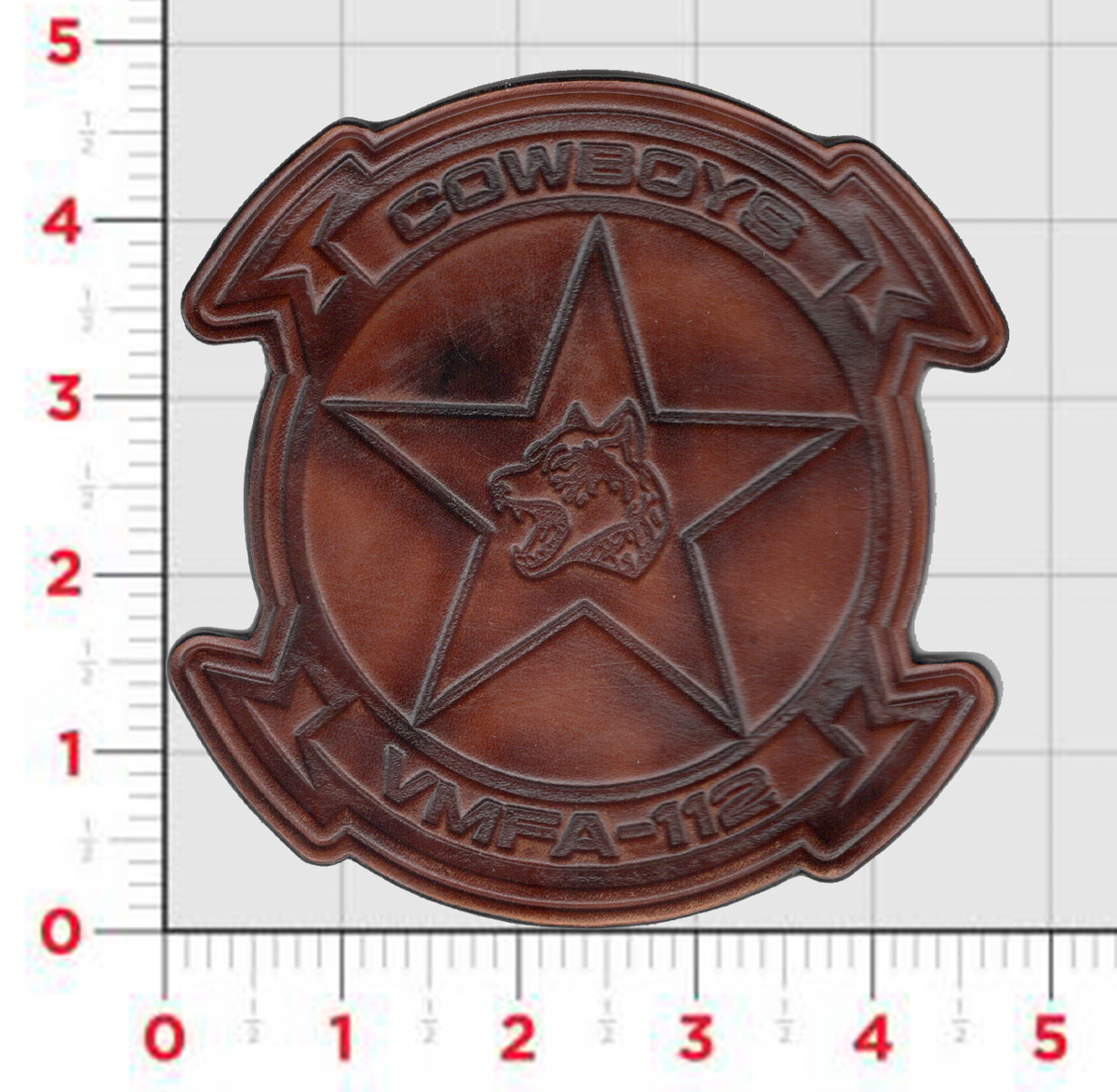 Officially Licensed USMC VMFA-112 Cowboys Leather patch